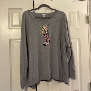 Talbots plus size gray sweater.
